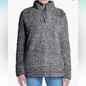WEATHERPROOF VINTAGE FROSTY TIPPED SHERPA PULLOVER CHARCOAL 1/4 ZIP SIZE Small